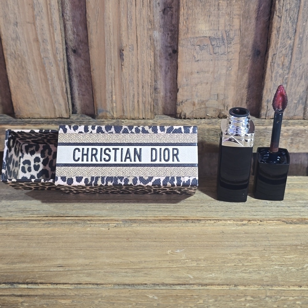 Christian Dior Mitzah Leopard Print Lipstick Case Limited Edition With Lipstick